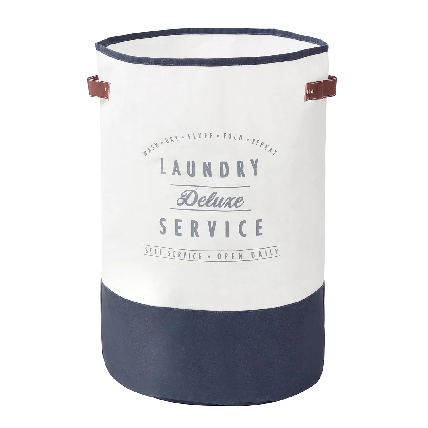 Canvas Laundry Hamper 16 x 25 Ivory Grey U406027
