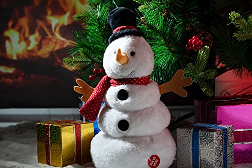 Animated Christmas Snowman Plush with LED Lights Musical Toy K182254