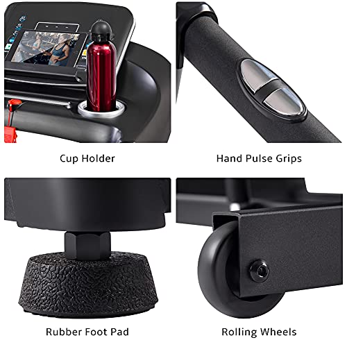 Folding Treadmill for Apartment, Electric Running Machine with Bluetooth and 3 Incline Options I762454