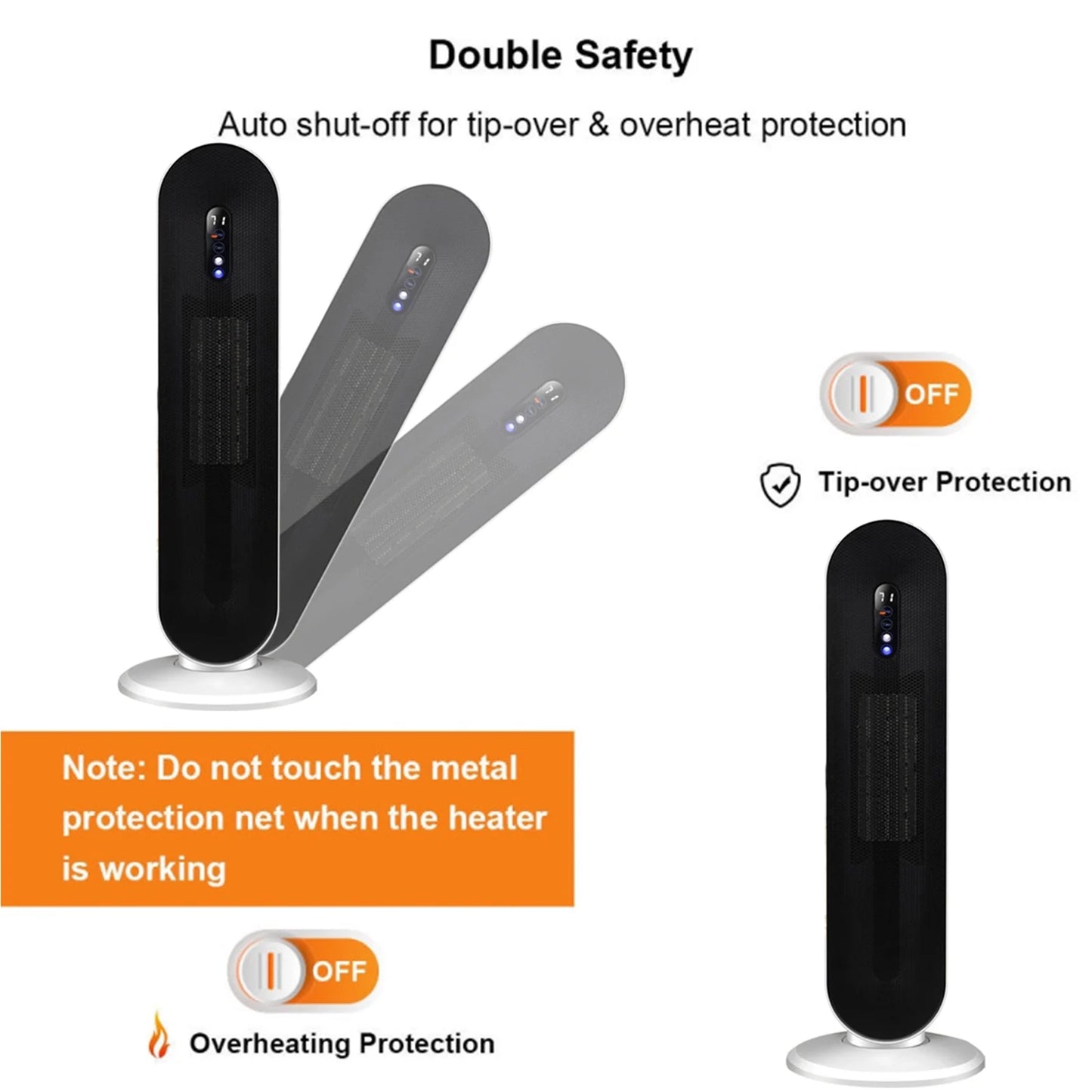Portable Electric Heater for Home with Thermostat and Timer N406