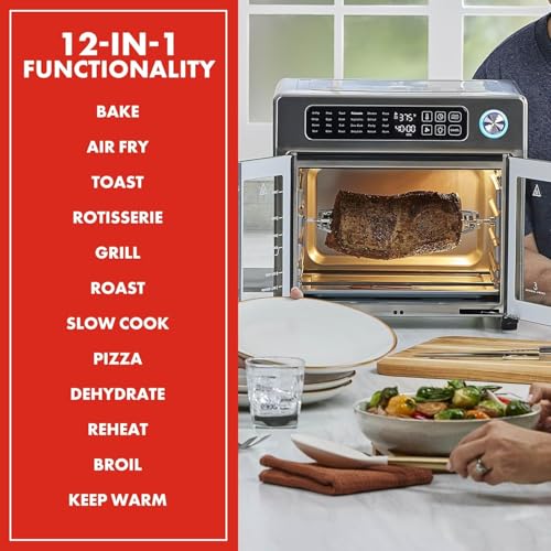 Extra Large French Door Air Fryer Toaster Oven Combo, 26QT Capacity, Stainless Steel P863569