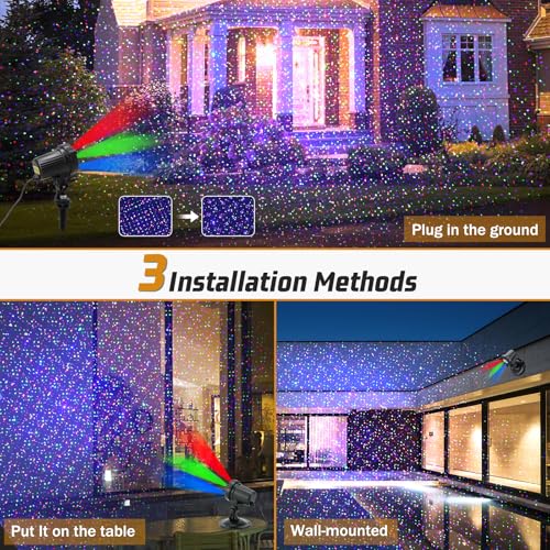 Christmas Laser Lights Outdoor Garden Projector with Moving RGB Waterproof G2323