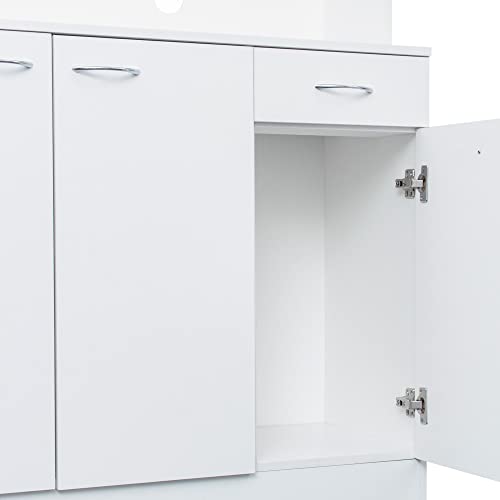39" Wardrobe Armoire Closet with Doors and Shelves, White P902