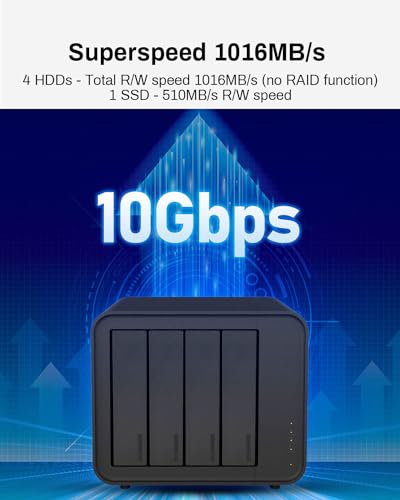 4-Bay USB 3.2 Gen2 Type-C External Hard Drive Enclosure, Hot Swappable, Diskless O583