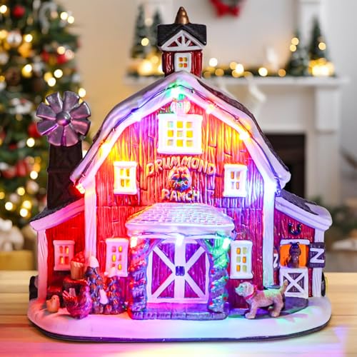 Ceramic Christmas Houses with Warm LED Light S1149