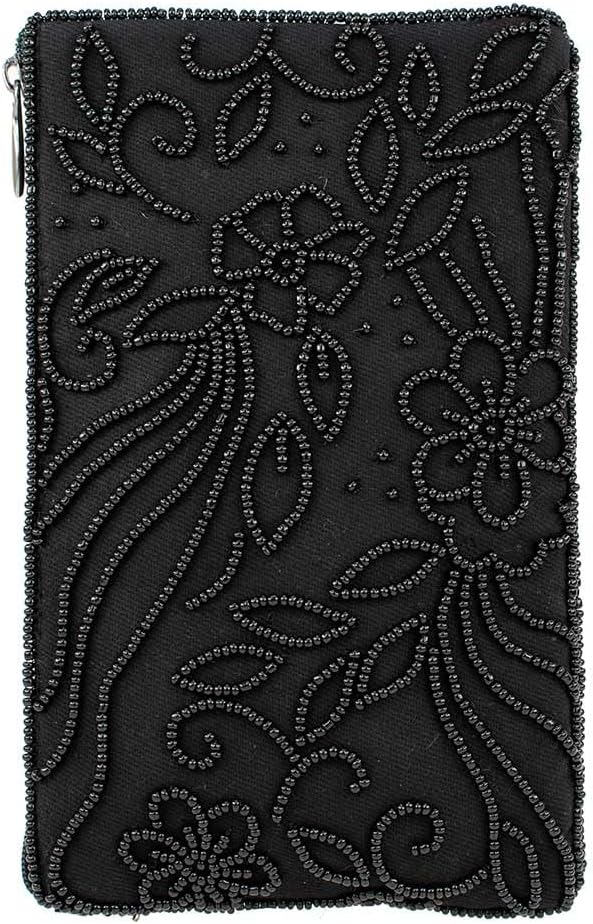 Beaded Floral Crossbody Phone Bag C735