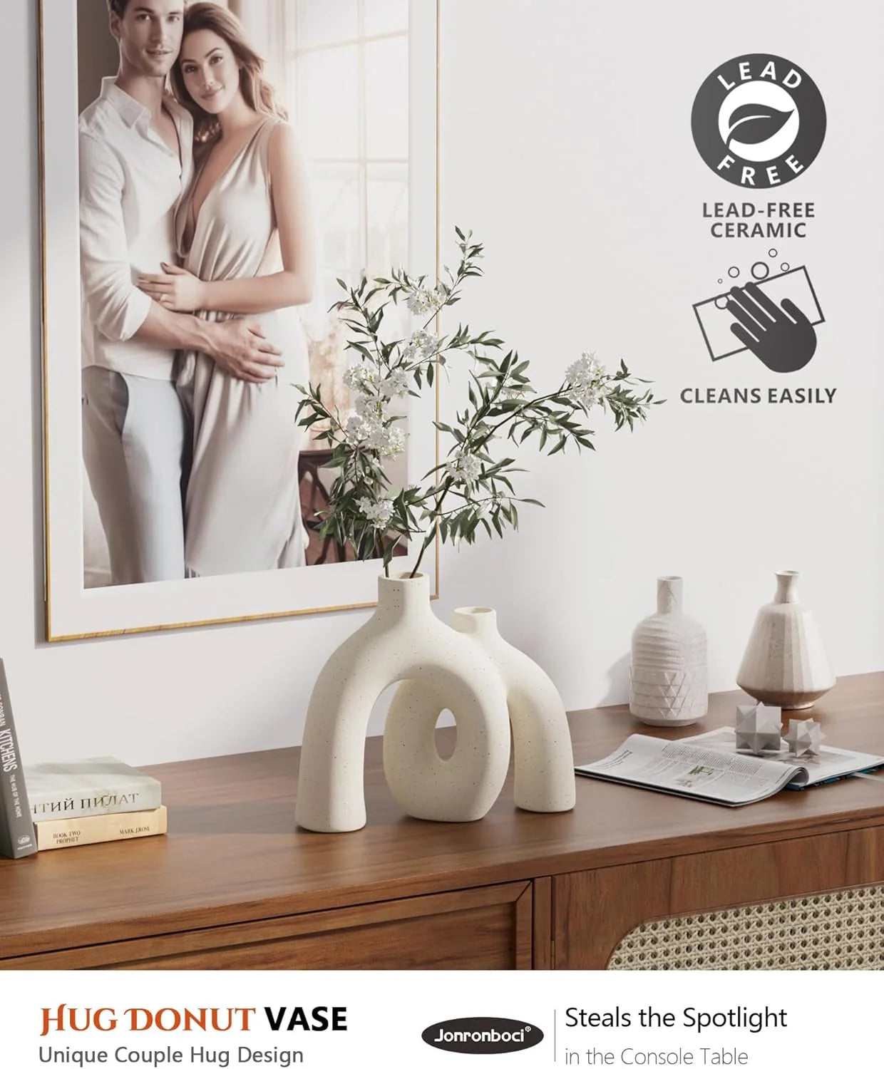 Modern Nordic Boho Ceramic Vases, Set of 2 Z906695