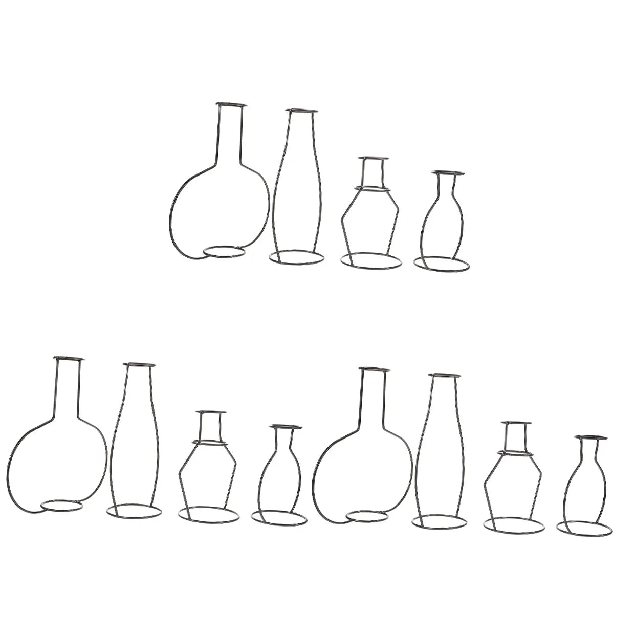 12 pcs Flower Vases with Iron Art Frame for Home Arrangement X99194