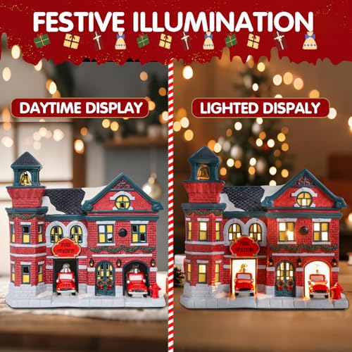 Christmas Ceramic Post Office Decoration with Lights V373655