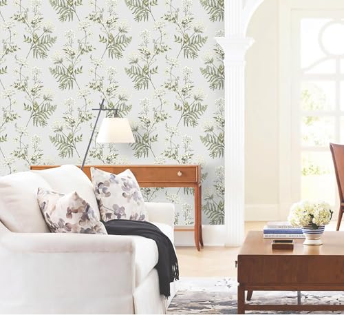 Peel and Stick Wallpaper Beige Removable Forest Tree Leaves Self Adhesive Contact Paper O4554