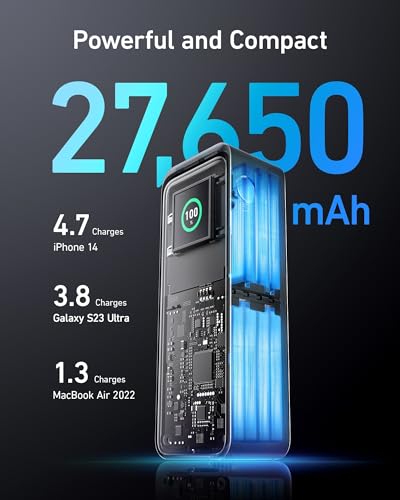 27,650mAh Power Bank 250W with 100W Charging Base, 3-Port Portable Charger J319086