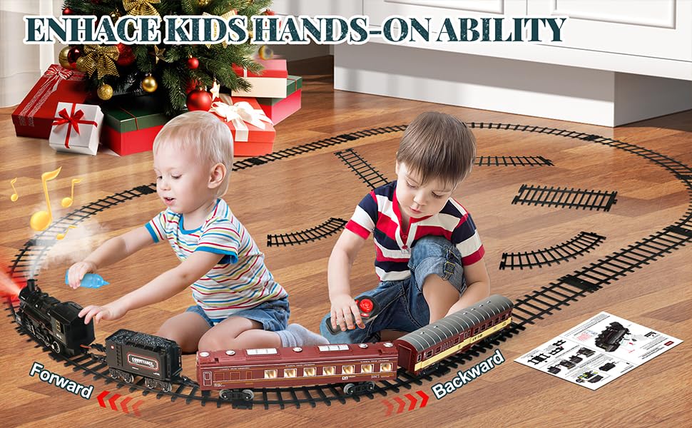 Remote Control Train Set with Lights and Sounds for Kids S368833