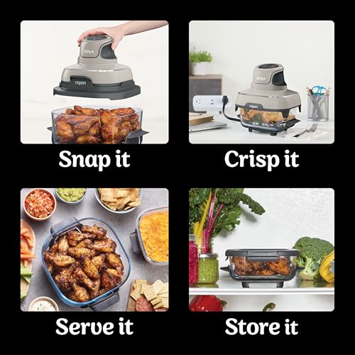Air Fryer with Glass Containers, 4 QT & 6 Cup, Dishwasher Safe Y888