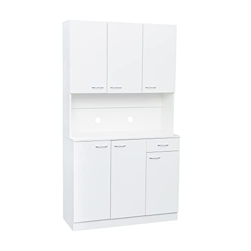39" Wardrobe Armoire Closet with Doors and Shelves, White P902