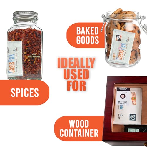 Two-Way Humidity Packs for Storage, 69% RH, 67g, Pack of 4 D7241