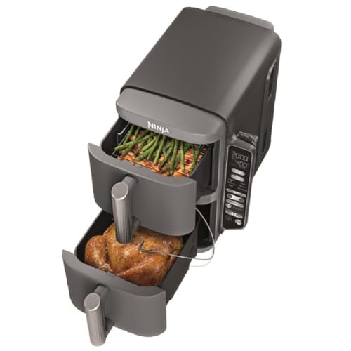 Air Fryer, 8 QT DoubleStack 2-Basket, 6-in-1, Roast & Bake, Dishwasher Safe N927