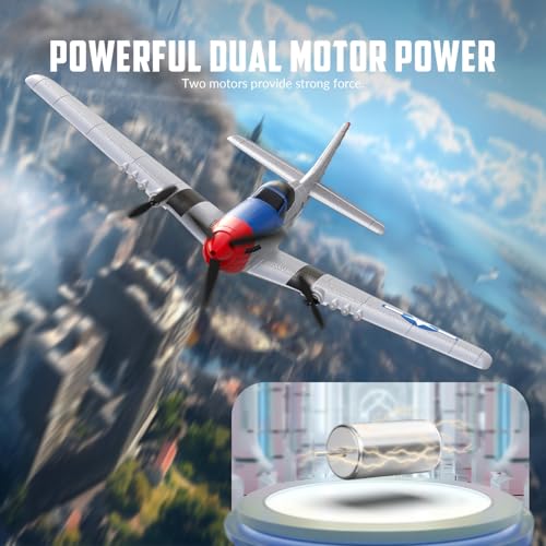 RC Plane 3 Channel Remote Control Airplane Fighter Toy, 2.4GHz 6-axis Gyro, Easy to Fly for Adults Kids Beginners Q215470