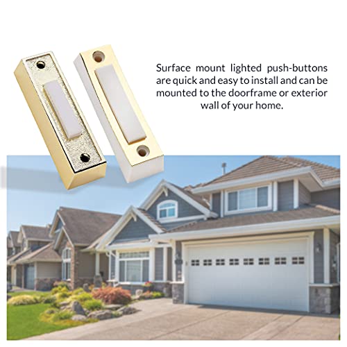 Wired Doorbell Chime Kit with Transformer and Lighted Push Button, White F530919