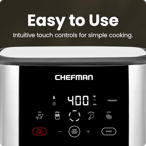 XL 8-Qt Touch Digital Air Fryer, Nonstick Dishwasher-Safe, Stainless Steel P242