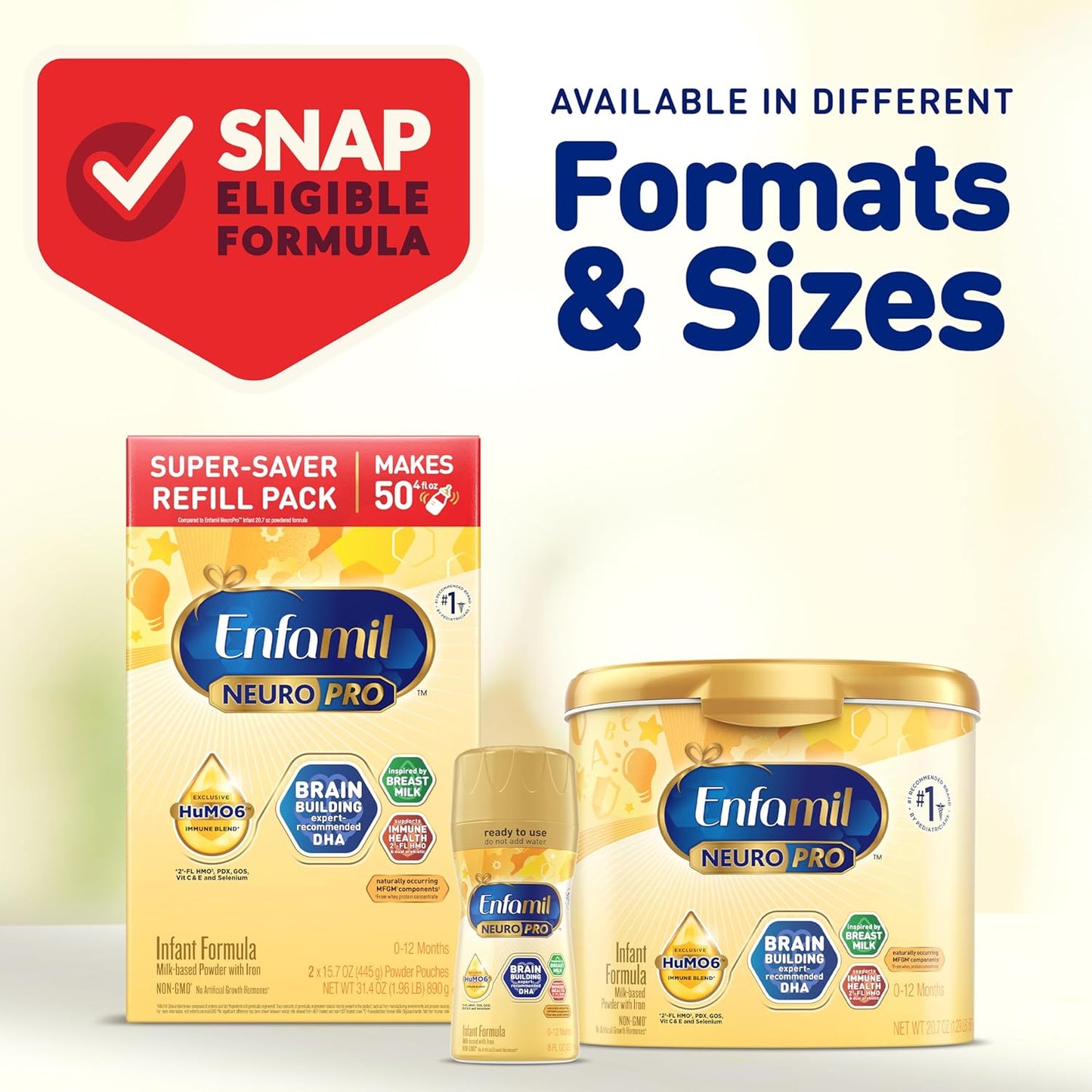Baby Formula with Prebiotic Immune Blend, DHA, Non-GMO, Refill Box Q507767