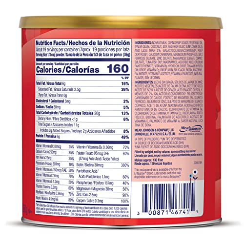 Toddler Nutritional Drink Powder with DHA and Prebiotics, Non-GMO, 24 Oz Can D1154