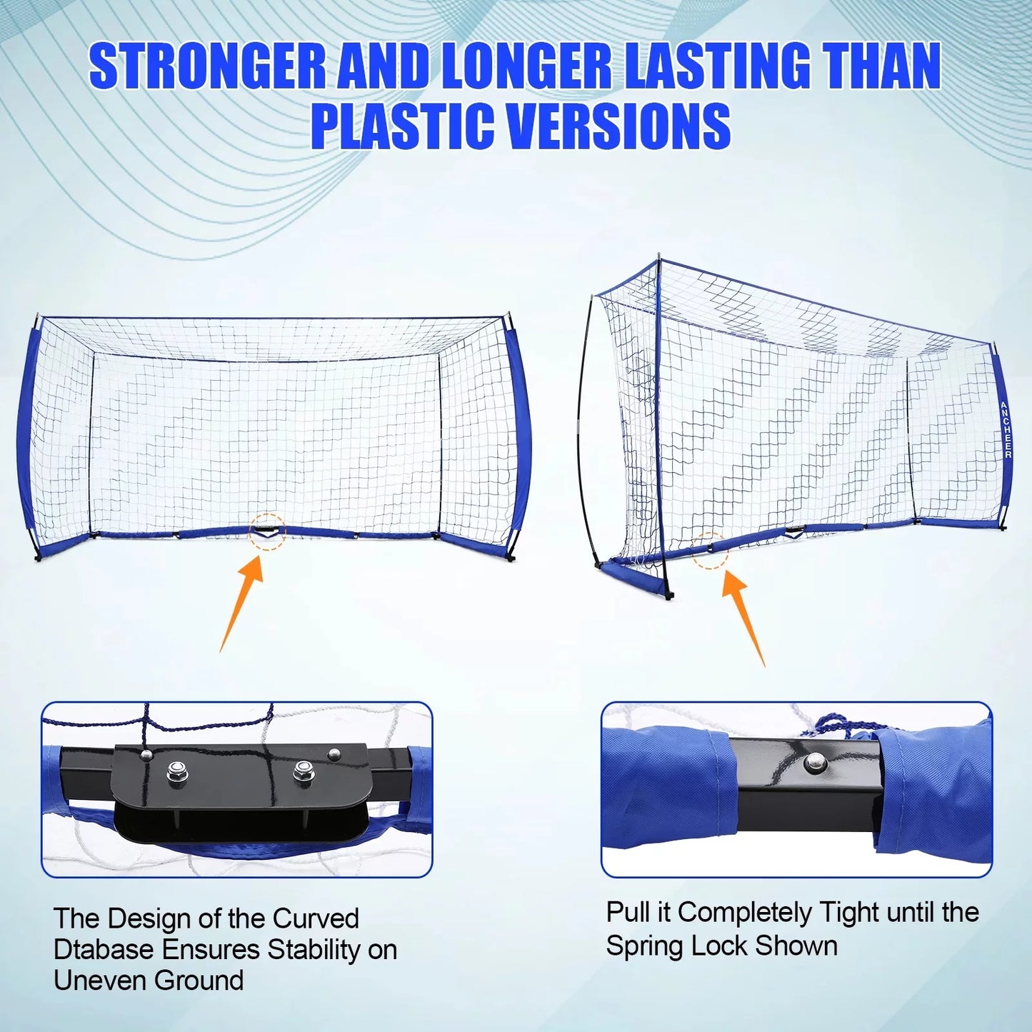 Portable Soccer Goal 12 ft x 6 ft for Backyard Training S15988