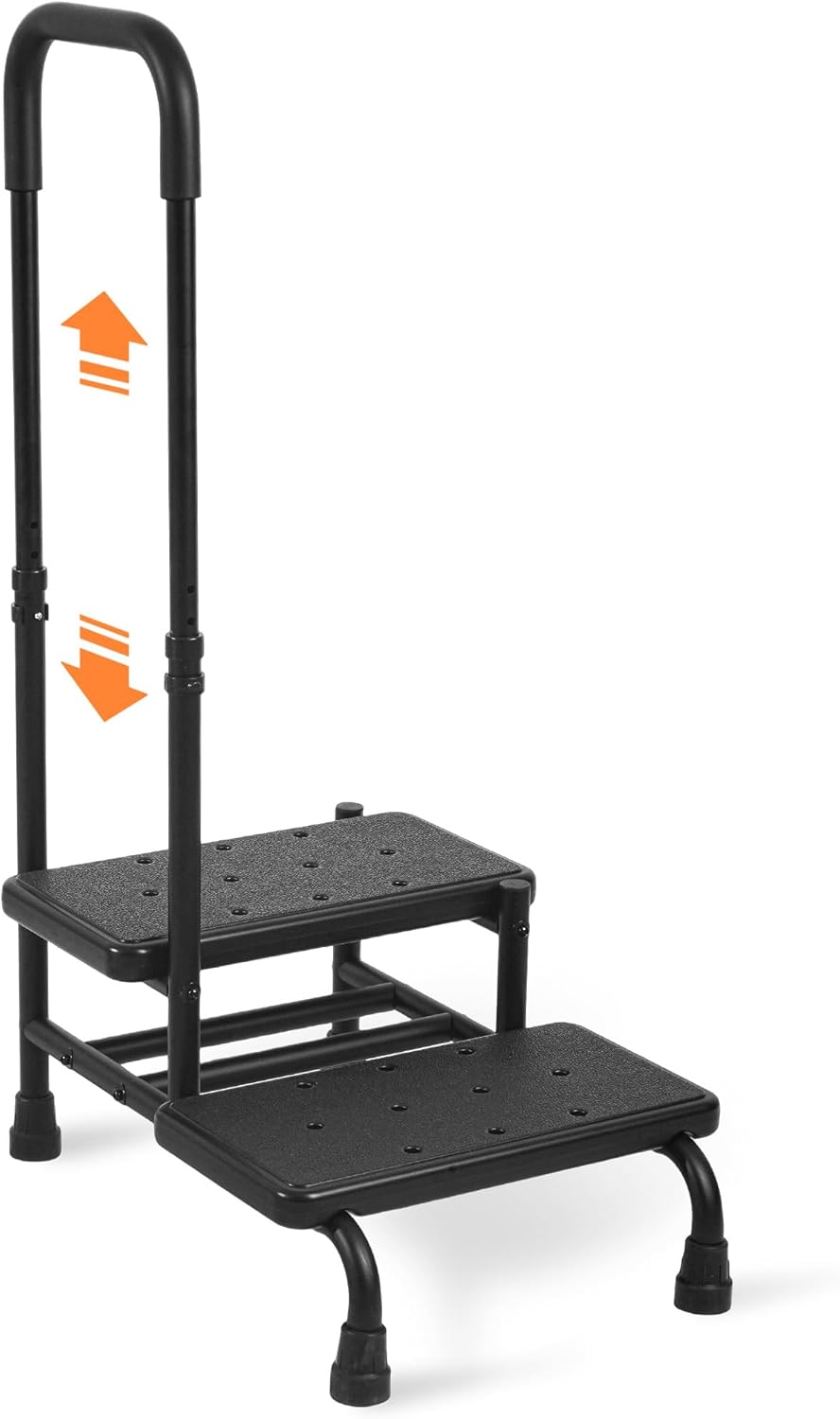 Step Stool with Handle, Holds up to 350 lbs, Heavy Duty 2 Step Stool for Elderly, Foot Stool for Bedside, Suitable for Kitchen, Car, Bathtub