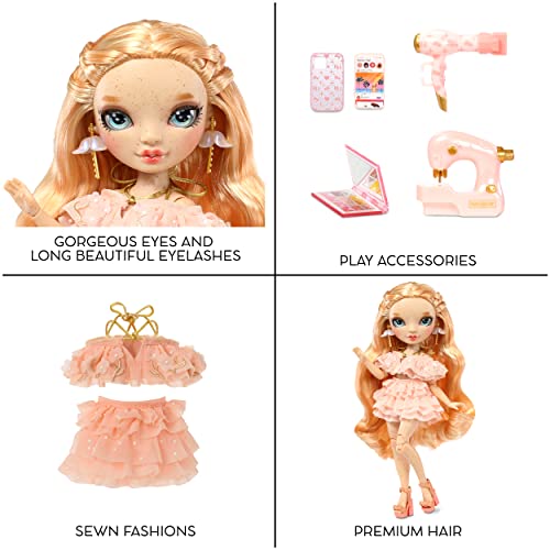 Light Pink Fashion Doll with Freckles, Colorful Outfit and Accessories for Kids Z7815
