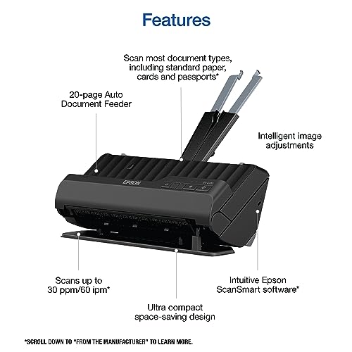 Wireless Compact Desktop Document Scanner with Auto Document Feeder B4143