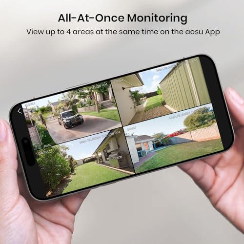 Wireless Outdoor Security Cameras, 4-Cam Kit, Solar-Powered, 360° Pan & Tilt, 2K Color Night Vision R962279