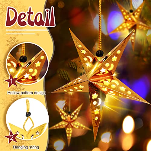 Christmas Paper Star Lanterns with LED Lights Hanging Decor W2538