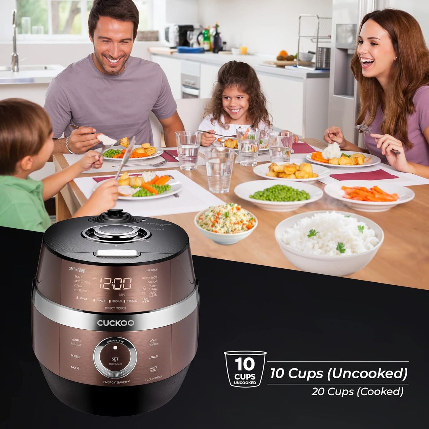 10-Cup Induction Heating Pressure Rice Cooker with Auto-Clean X8609