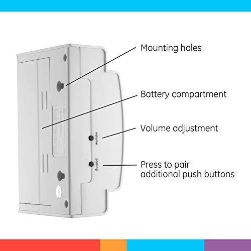 Wireless Doorbell Kit with 2 Push Buttons, 8 Melodies, 4 Volume Levels, 150 Ft Range, White O89759