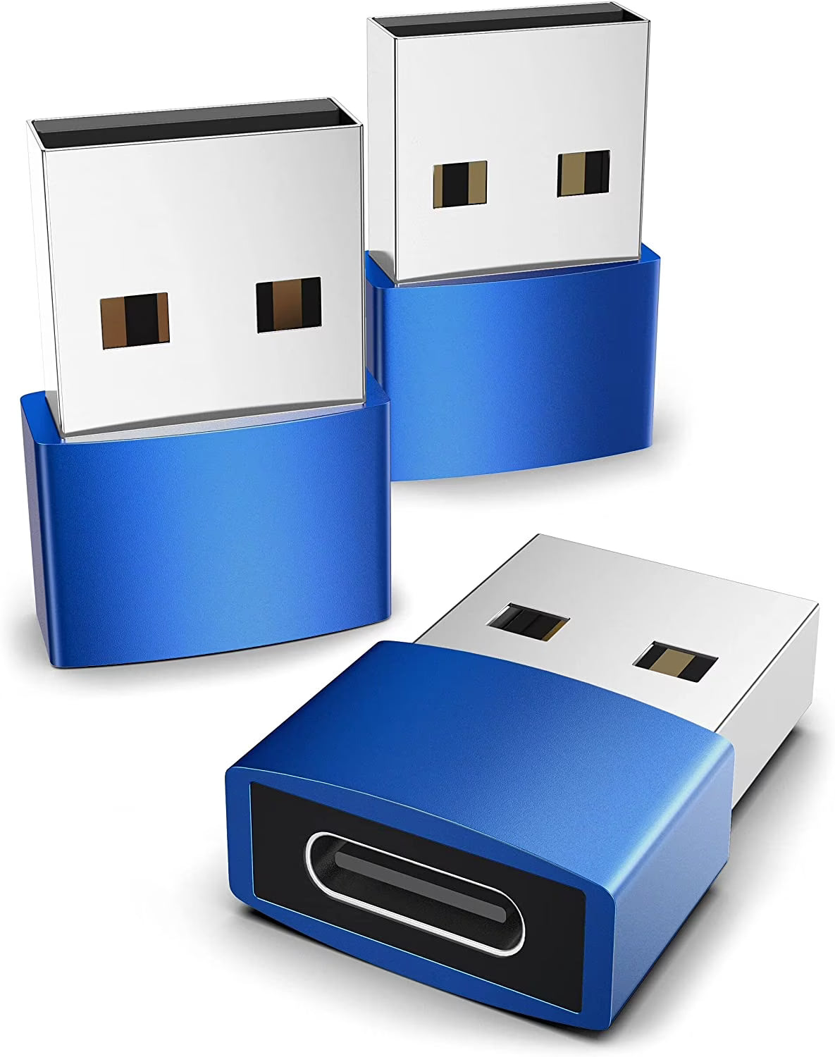 USB C Female to USB A Male Adapter 3 Pack, Type C charging data compatibility