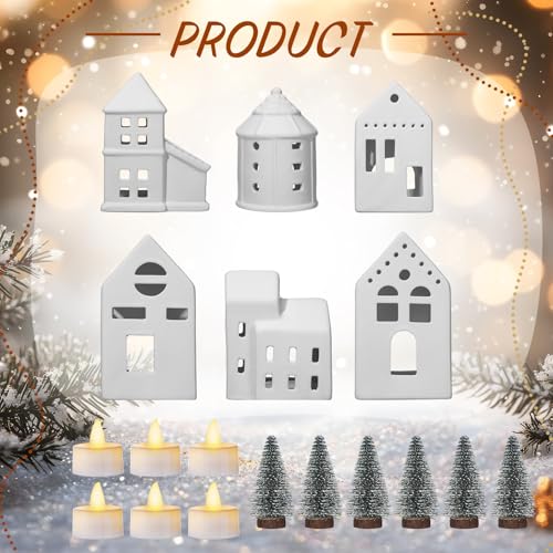Christmas Village Set of 18 with LED Houses and Trees Z5773