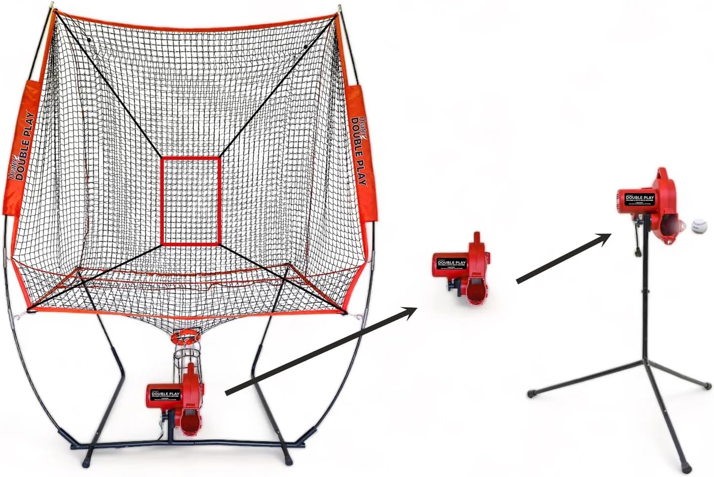 Heater Double Play Pitch Back & Pitching Machine - Baseball Training Tool - 2-in-1 - Fielding & Hitting Sports