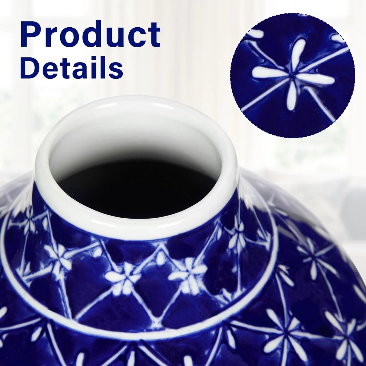Blue and White Porcelain Ceramic Vases F7612