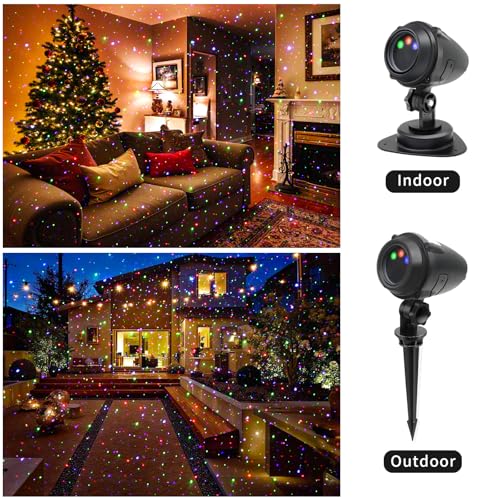 Laser Christmas Projector Lights Outdoor, Red and Green Stars, IP65 Waterproof H73494