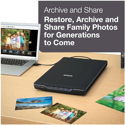 Color Photo and Document Flatbed Scanner, 4800 dpi, USB Power K82407