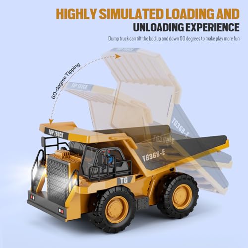 Remote Control Excavator Construction Toy for Boys, 11CH with Metal Shovel and Lights N4221