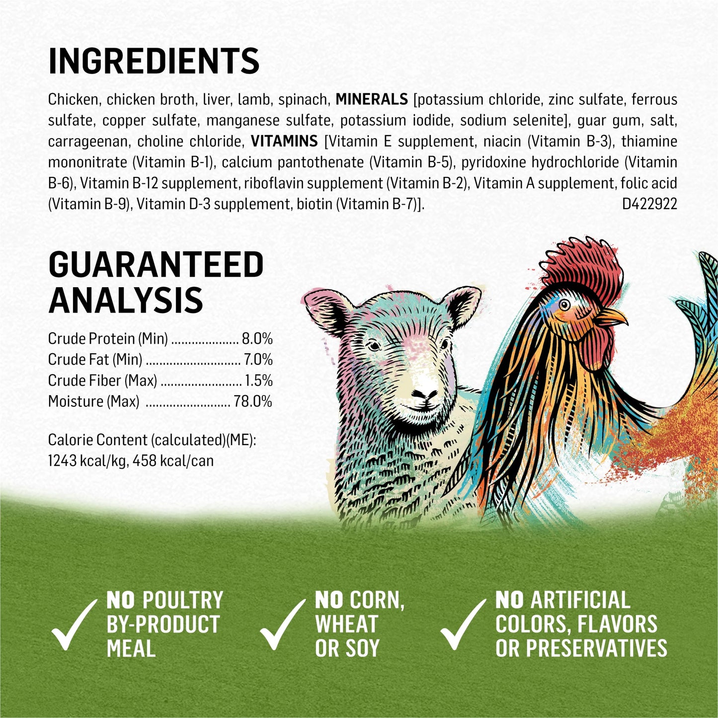 Wet Dog Food Chicken Lamb Spinach, 13 oz Cans (12 Pack) R17836