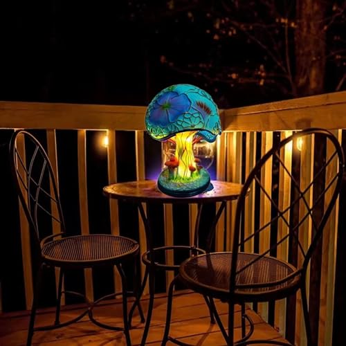 Mushroom Table Lamp, Bohemian Resin Decorative Night Light for Bedroom Living Room G5963