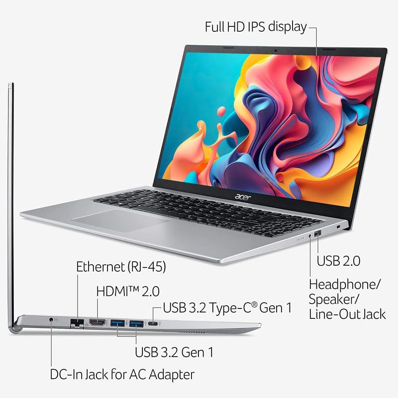 15.6'' Full HD Laptop, 8GB RAM, 128GB eMMC, Windows 11S Y6864
