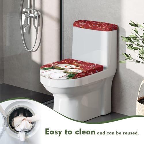 Christmas Toilet Lid and Tank Cover Set for Bathroom Decor Q334993