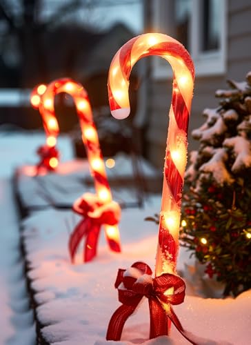 Solar Candy Cane Lights Outdoor Pathway, 8 Modes LED Christmas Decorations G8051
