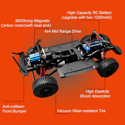 1/12 Off-Road Climbing Car 4x4 Rock Crawler with LED Lights and Metal Drive Shaft F7902