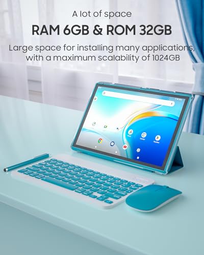 10 inch Android Tablet with Keyboard, Mouse, Stylus Pen and Case K7713