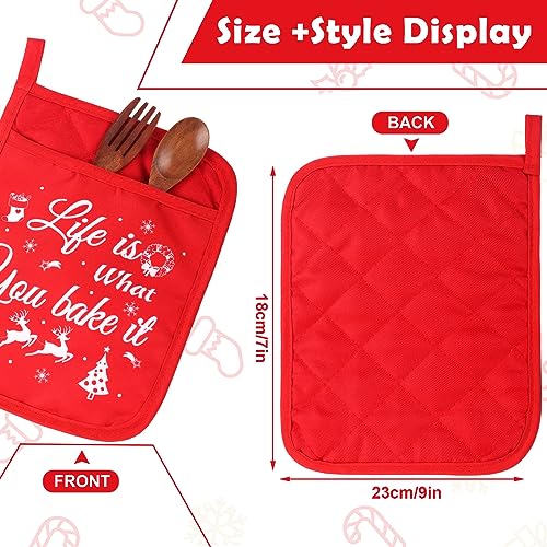 Christmas Pot Holders with Pockets for Kitchen Cooking Baking M924194