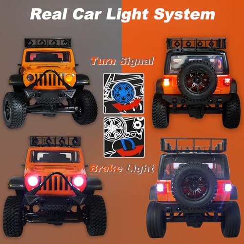 1/12 Off-Road Climbing Car 4x4 Rock Crawler with LED Lights and Metal Drive Shaft F7902