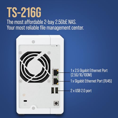 2-Bay 2.5GbE Desktop NAS with ARM Quad-Core CPU and 4GB RAM H7951
